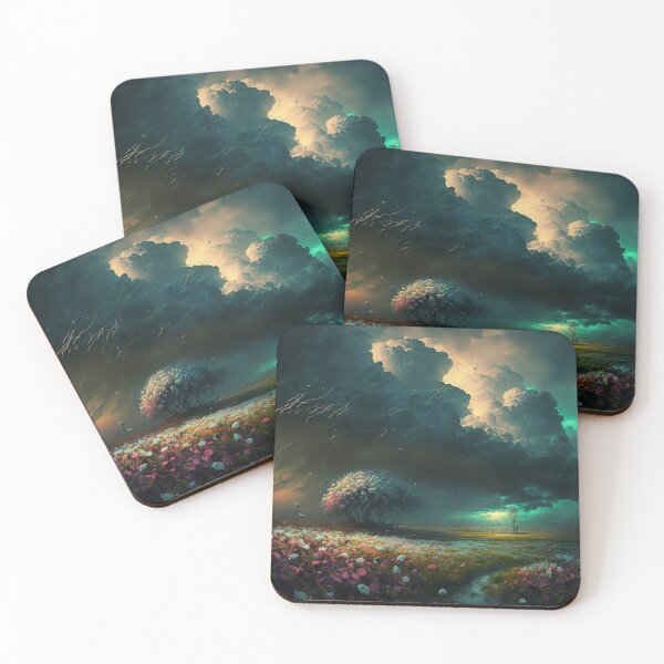 Item preview, Colorful Storm Rolls Over Flower Filled Meadow designed and sold by Dragonstrom.