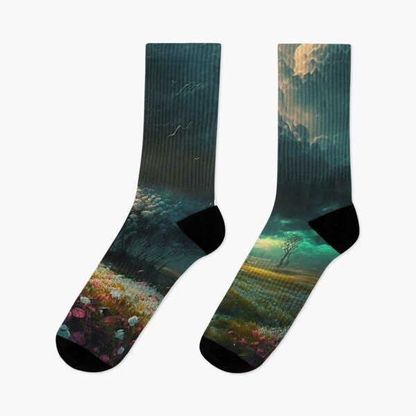 Item preview, Colorful Storm Rolls Over Flower Filled Meadow designed and sold by Dragonstrom.