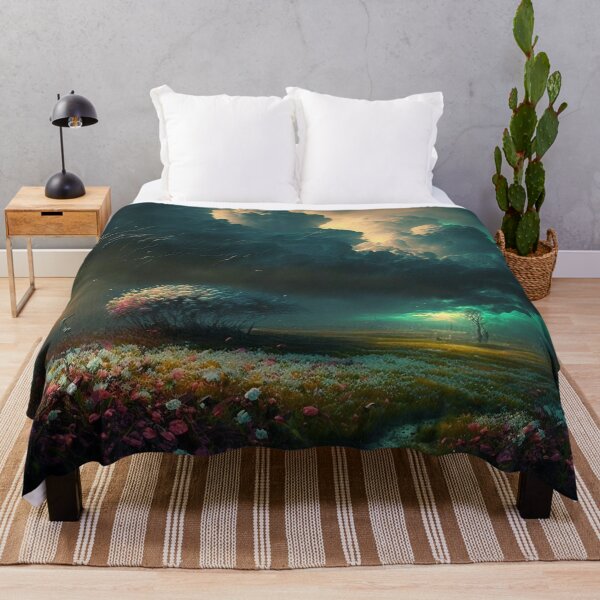 Item preview, Colorful Storm Rolls Over Flower Filled Meadow designed and sold by Dragonstrom.