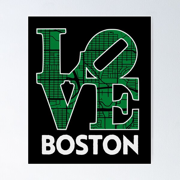 Item preview, Love Boston City Map Green Boston 617 designed and sold by pixeljamz.