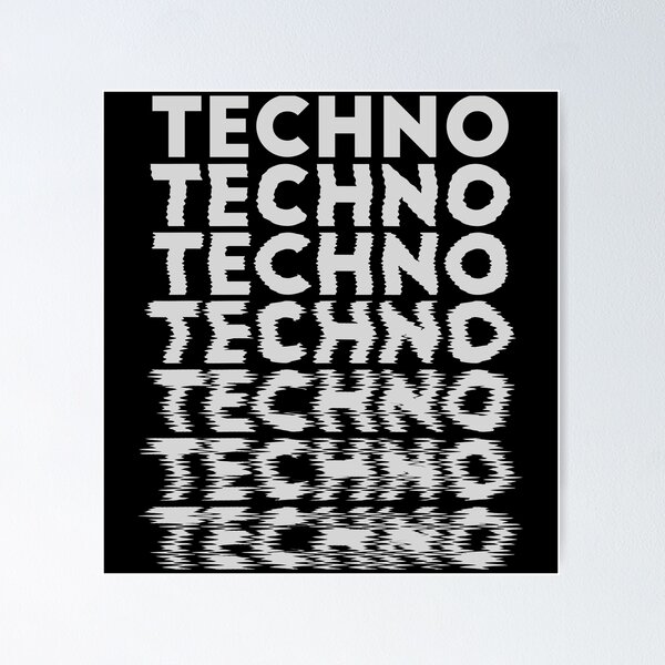 Item preview, Techno Music EDM distorsion festival art designed and sold by Print  Androïde.