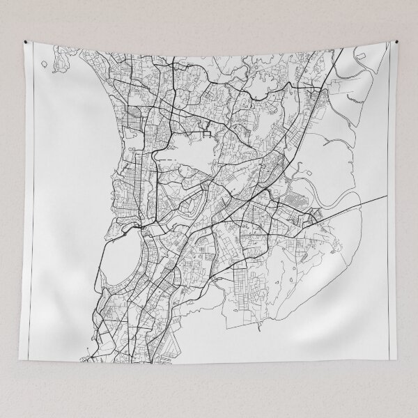 Item preview, Mumbai Map Minimal designed and sold by HubertRoguski.