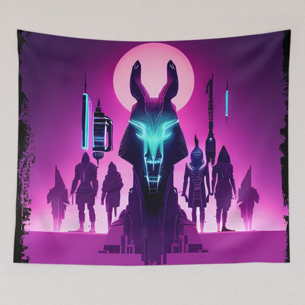 Item preview, "Anubis Resurrected: A Cyberpunk Twist on the Egyptian God" designed and sold by Mytho Merch.