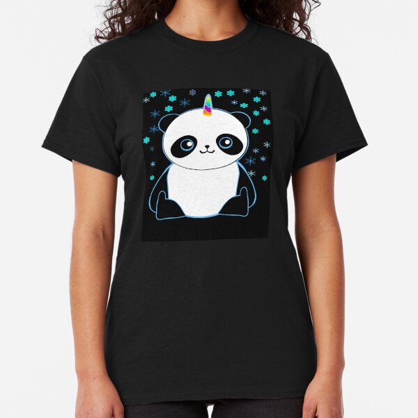 Cute Pandacorn in the Snow Classic T-Shirt