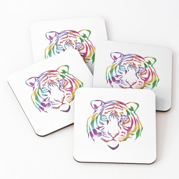 Item preview, solidarity multicolor tiger designed and sold by FAUNIASOLIDARIA.