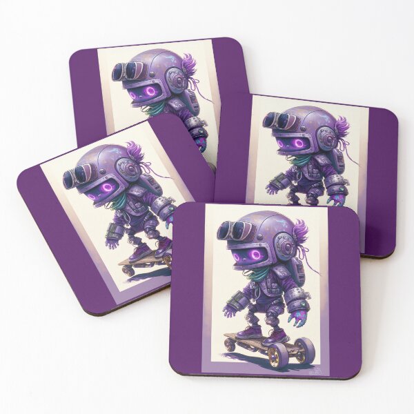 Artikelvorschau, Lila Anime-Roboter Kinder Liebling ai Robert Anime-Stil-Roboter schillernd entworfen und verkauft von Art.Fusion.Studio.