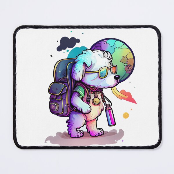 Item preview, Colorful dog backpacker, Cute dog cartoon designed and sold by SleepyZorgi.