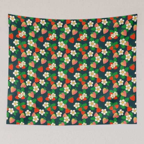 Item preview, Strawberry Flower - Blue designed and sold by JaselviiStudio.
