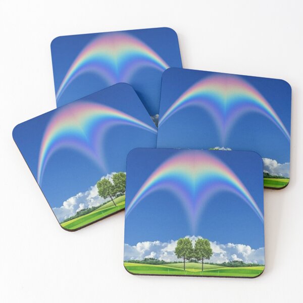 Item preview, Beautiful Rainbows over the clear blue skies with white clouds over lush green mountains are absolutely breathe taking  designed and sold by Tiannalaw.