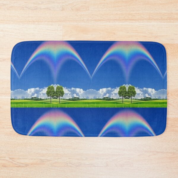 Item preview, Beautiful Rainbows over the clear blue skies with white clouds over lush green mountains are absolutely breathe taking designed and sold by Tiannalaw.