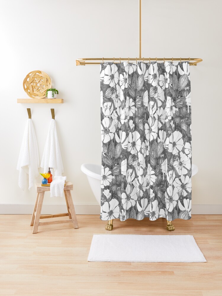 Thumbnail 1 of 5, Shower Curtain, sea campion designed and sold by scrummy.