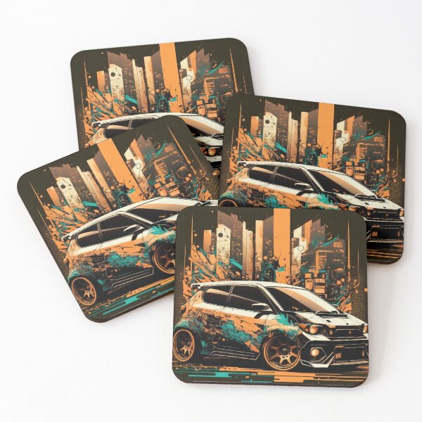 Item preview, Cool Small Hatchback Car Zip Through The Streets Art Style designed and sold by ultra-cool.