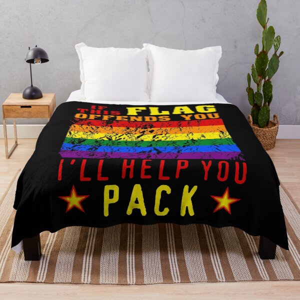 Item preview, If This Flag Offends You I'll Help You Pack - LGBTQ, Gay Pride, Parody, Meme designed and sold by SpaceDogLaika.