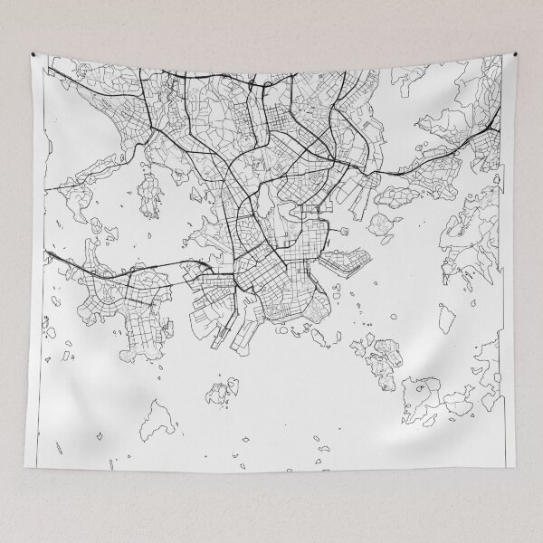 Item preview, Helsinki Map Minimal designed and sold by HubertRoguski.