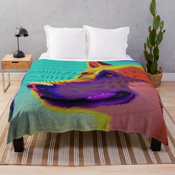 Artikelvorschau, Colorful Abstract German Shepherd 8-bit Pixel Art entworfen und verkauft von PixelDripped.