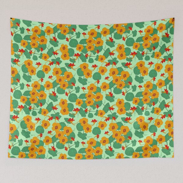 Item preview, Nasturtiums Flower - LightGreen designed and sold by JaselviiStudio.