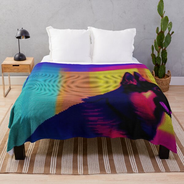 Artikelvorschau, Colorful Abstract German Shepherd 8-bit Pixel Art entworfen und verkauft von PixelDripped.
