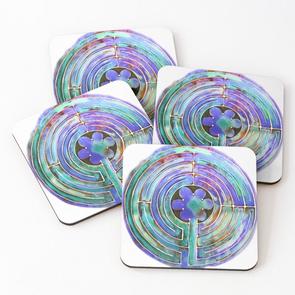 Item preview, Blue Watercolor Labyrinth designed and sold by heartsake.