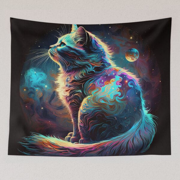 Item preview, Cosmic Kitty in the Stars designed and sold by wildcrazylove.