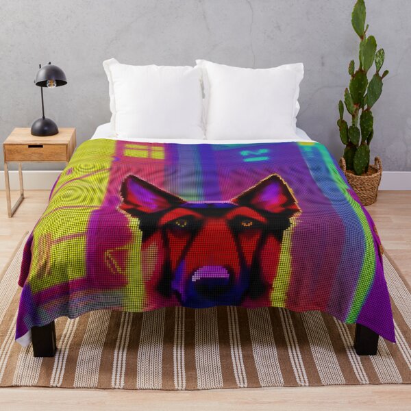 Artikelvorschau, Colorful Abstract German Shepherd 8-bit Pixel Art entworfen und verkauft von PixelDripped.