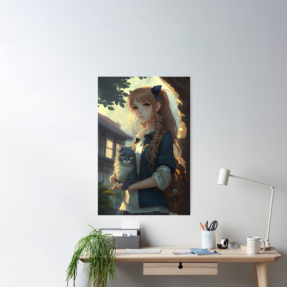 Cute anime Kitty girl, Anime gifts for girls, Astro Color Poster for  Sale by MaFleiva