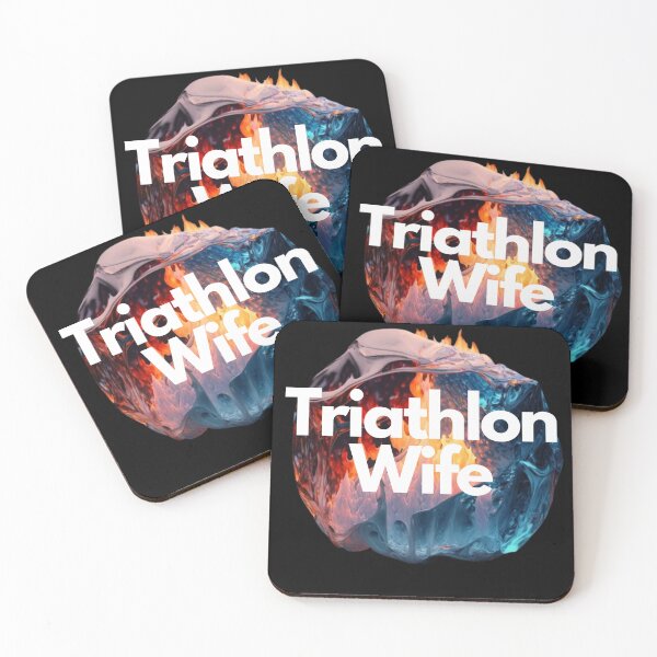 Item preview, Swim, Bike, Run, Support - Proud Triathlon Wife Tee White on Black, Fire,Ice designed and sold by Triathlongram.