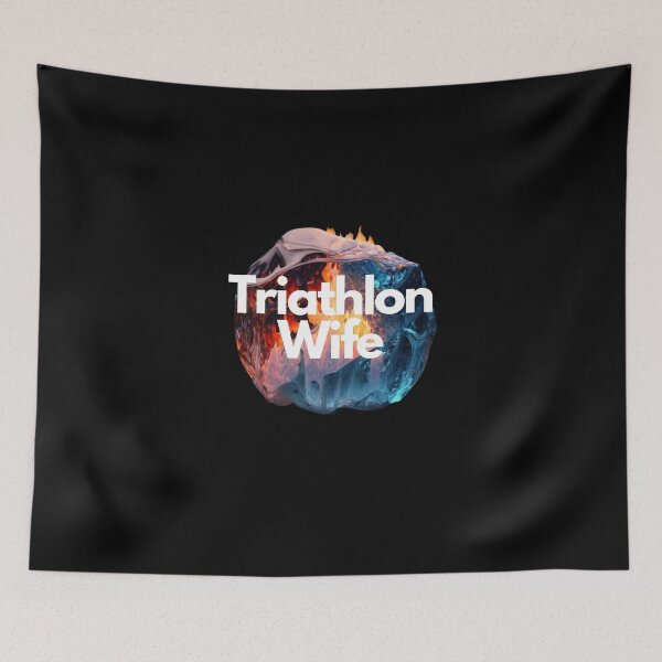 Item preview, Swim, Bike, Run, Support - Proud Triathlon Wife Tee White on Black, Fire,Ice designed and sold by Triathlongram.