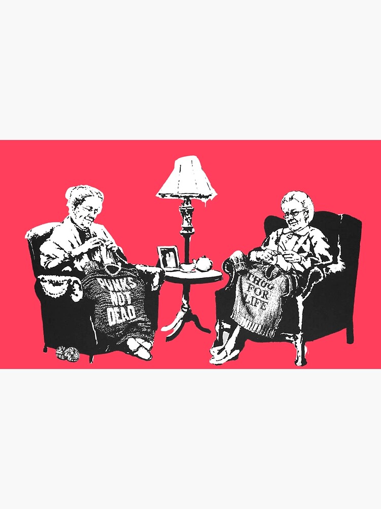 BANKSY  Grannies Knitting Pullovers Stencil Poster for Sale by