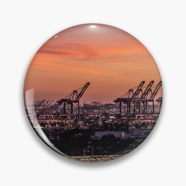 Item preview, Hazy Industrial Shipping Port at Sunset designed and sold by dbvirago.
