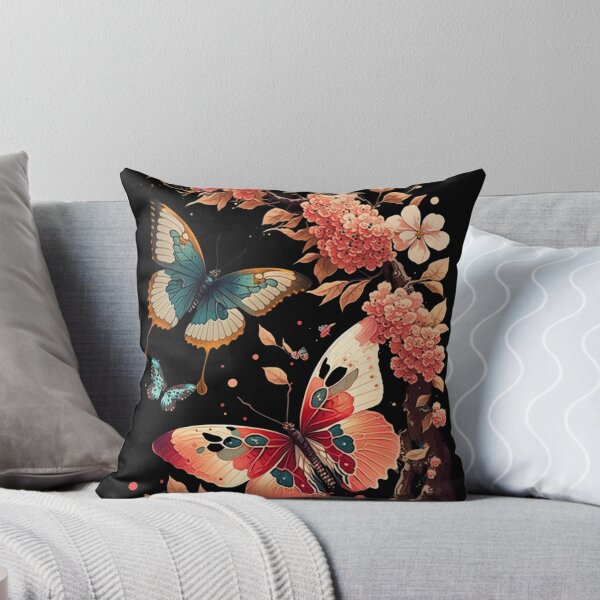 Item preview, Monarch Butterfly Pattren, Pink Flower Pattren, Cherry Blossom, Boho Butterfly Art Design Gift for Her designed and sold by barretp27.