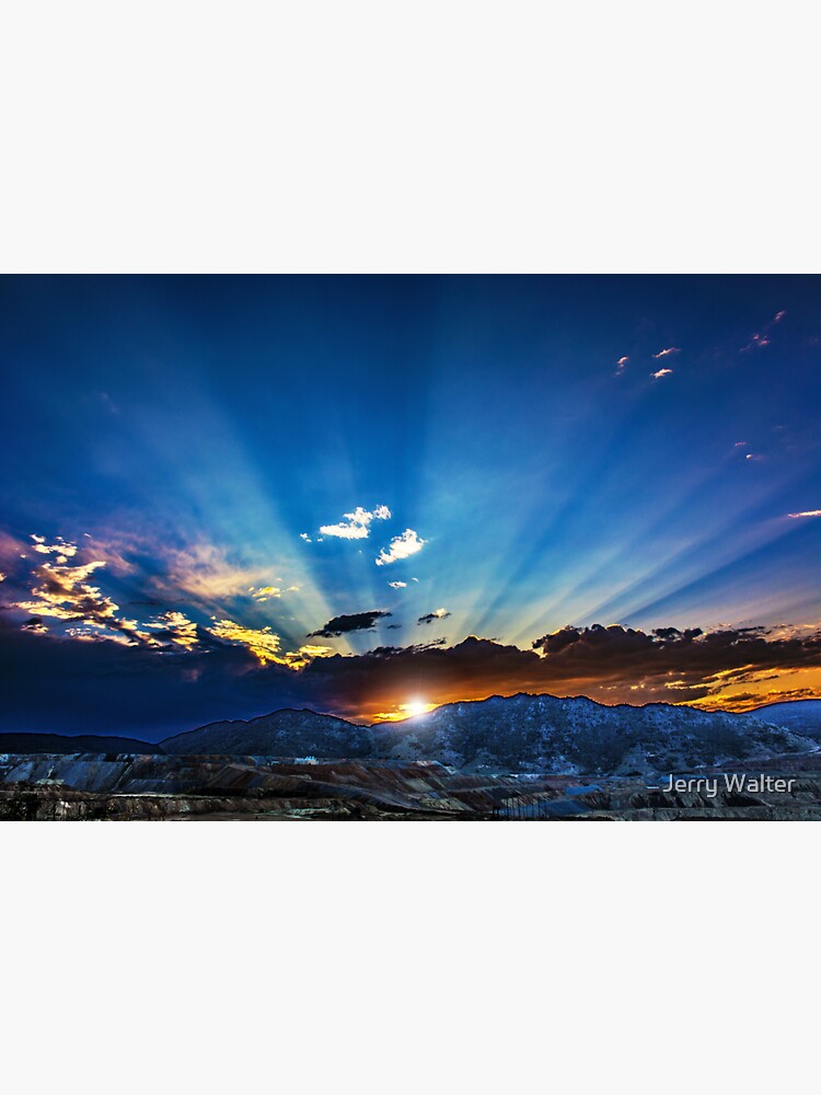 Thumbnail 3 of 3, Sticker, Sunrise over Butte, Montana designed and sold by Jerry Walter.