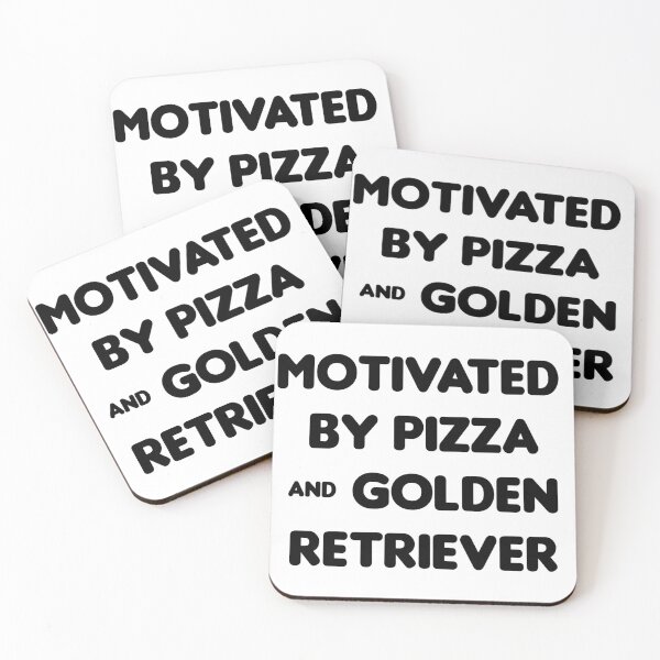 Item preview, Motivated by Pizza & Golden Retriever - Funny designed and sold by CheeseBlueprint.