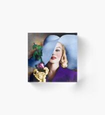 Marilyn Monroe colorized from a photo by Carl Perutz 1958 Acrylic Block