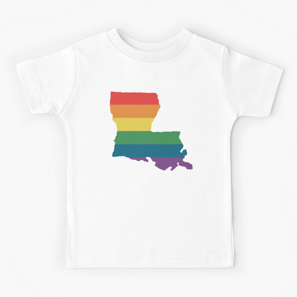 Louisiana Map with Louisiana State Flag | Kids T-Shirt