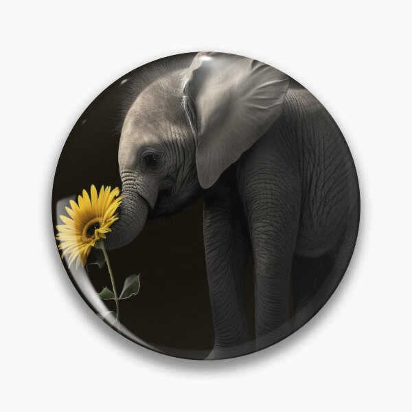 Item preview, Baby Elephant with a Sunflower designed and sold by amazing1designs.
