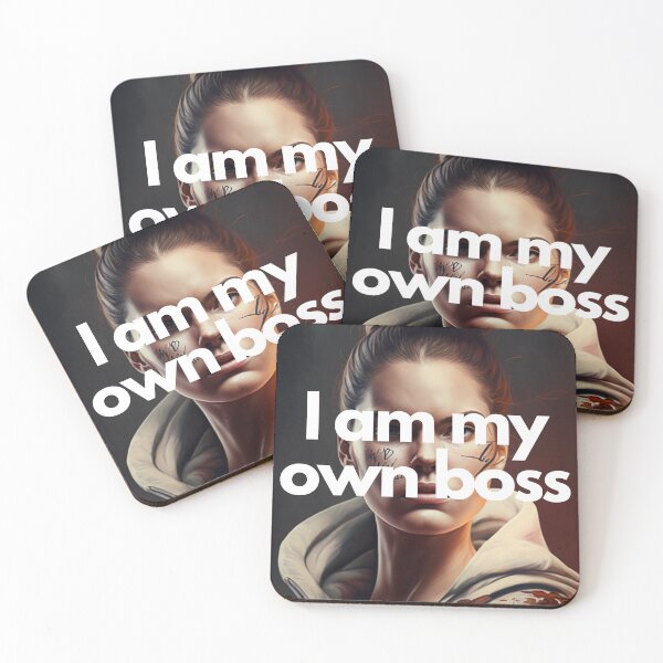 Item preview, I am my own boss White on Black entrepreneur empowering bold confident designed and sold by EmprendeHoy.
