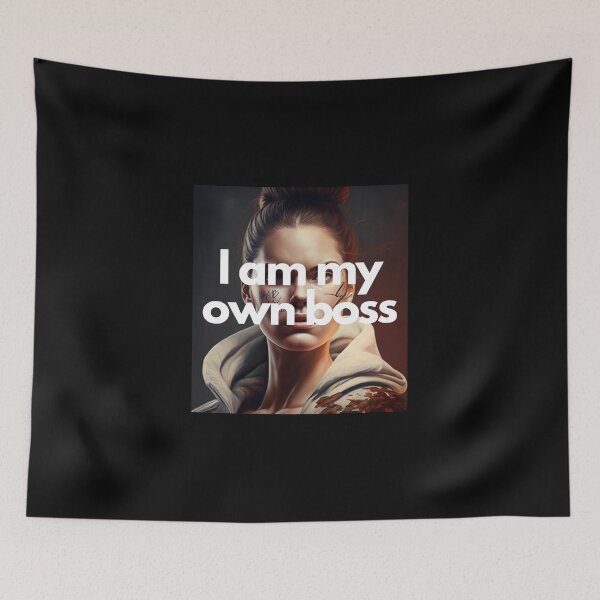 Item preview, I am my own boss White on Black entrepreneur empowering bold confident designed and sold by EmprendeHoy.