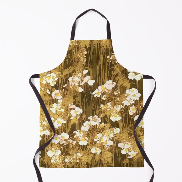 Item preview, White Flowers Vintage Art Nouveau Alphonse Mucha Design designed and sold by entwithanaxe.