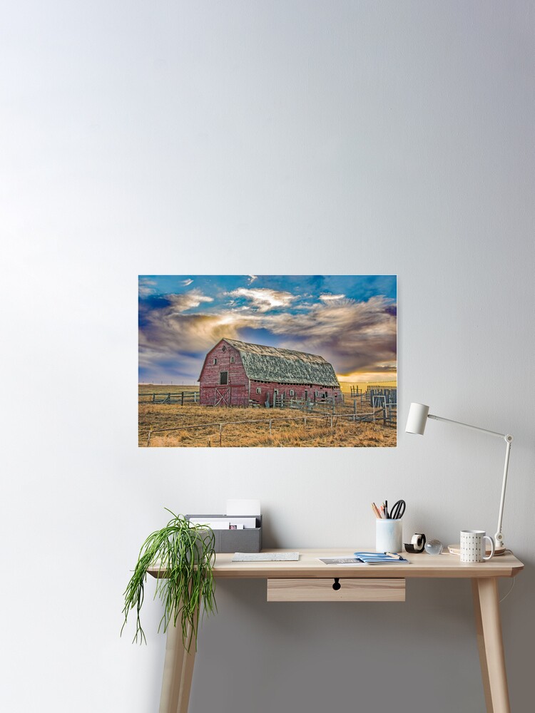 Poster, Old Barn at Sunset designed and sold by Jerry Walter