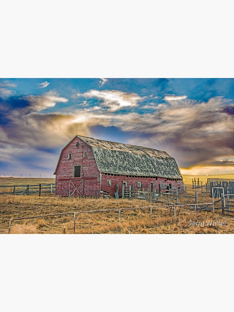 Thumbnail 3 of 3, Poster, Old Barn at Sunset designed and sold by Jerry Walter.