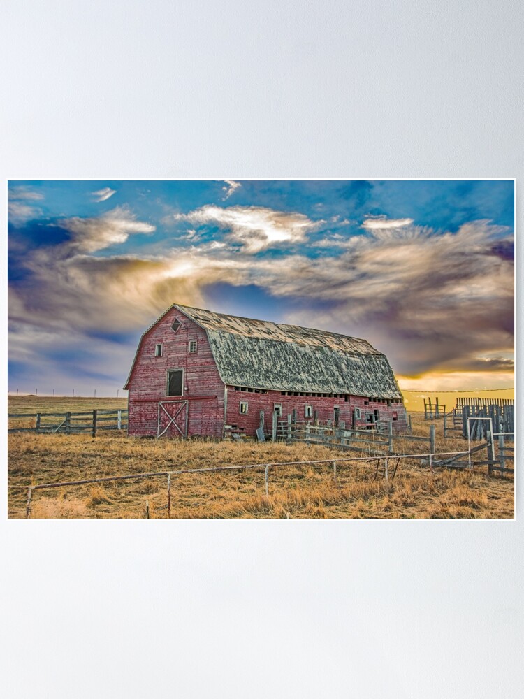 Poster, Old Barn at Sunset designed and sold by Jerry Walter