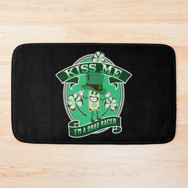 Item preview, Kiss Me I'm A Drag Racer Lucky Clover Shamrock Leprechaun St Patrick's Day St Paddy's Day Funny Drag Racing designed and sold by CarantinedChaos.
