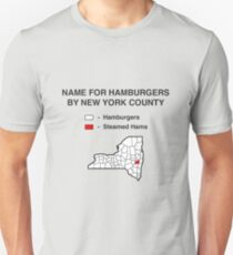 Gedämpfte Schinken - State County Karte Slim Fit T-Shirt