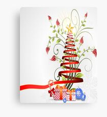 Holiday Christmas Tree Ribbon Canvas Print