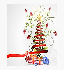 Holiday Christmas Tree Ribbon Photographic Print