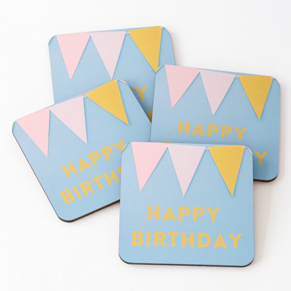 Item preview, Happy Birthday in blue designed and sold by PeachesandPear.