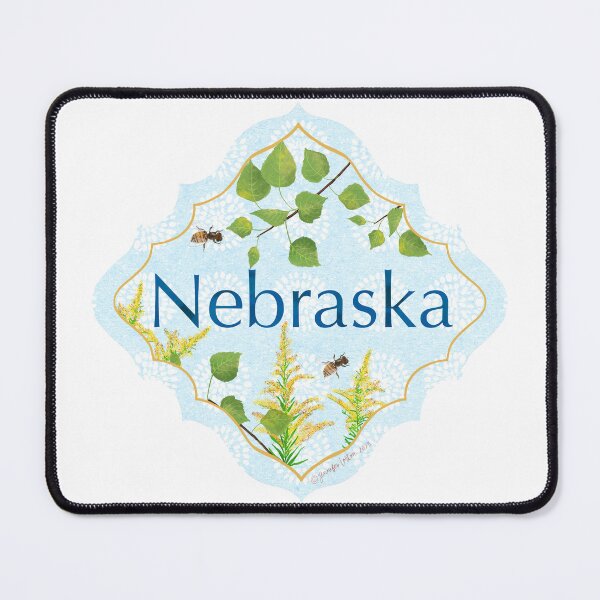 Item preview, Nebraska Motif Illustration for Travelers US State Collection goldenrod cottonwood designed and sold by JourneyHomeMade.