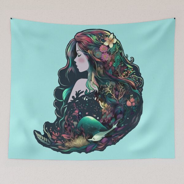 Item preview, MERMAID LADY OF THE OCEAN Midjourney AI Artwork designed and sold by davidjulie.
