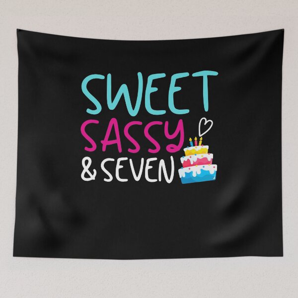 Item preview, Girls Sweet Sassy And Seven 7 Year Old Kids Birthday Gift designed and sold by MouDantArts.