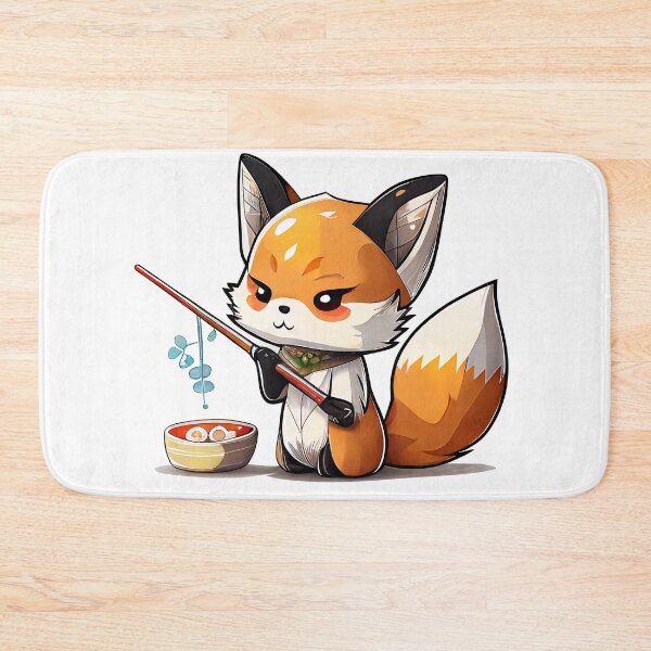 Item preview, Cute Fox Fishing Egg Fried Rice designed and sold by mtperspective.